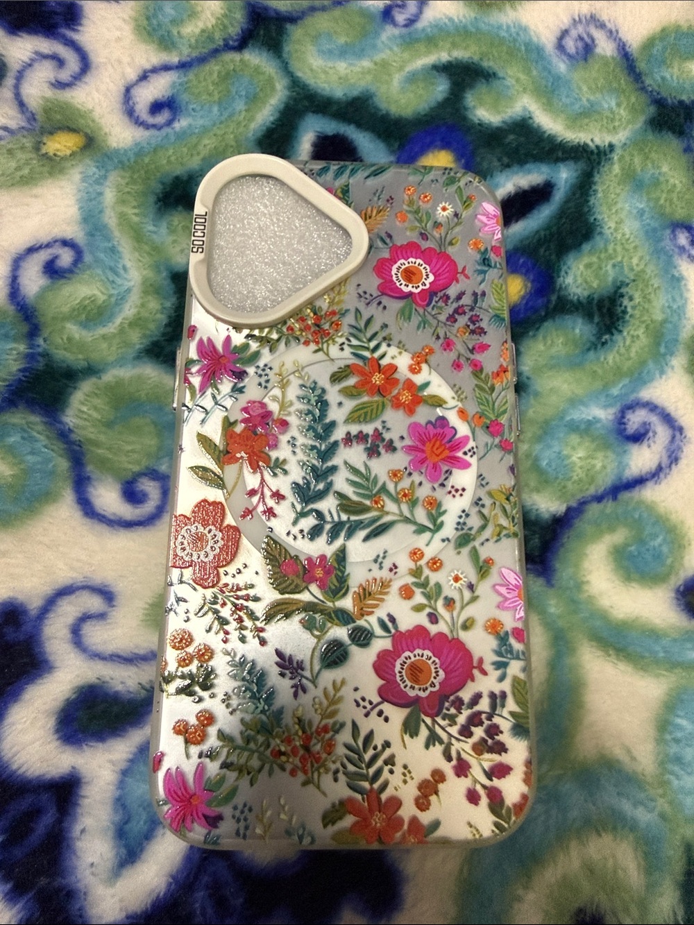 Floral Pattern Protective Phone 16 Case - Pink & Multicolor